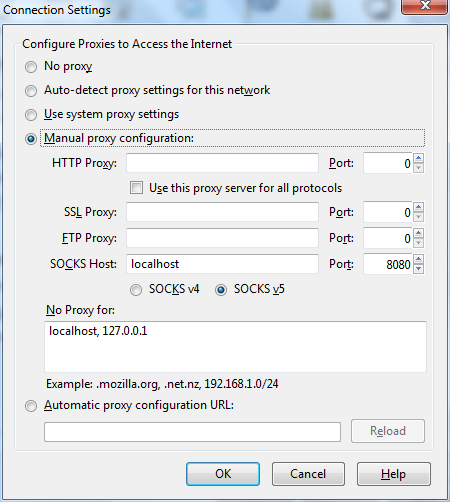 Creating an SSH tunnel for SOCKS proxy